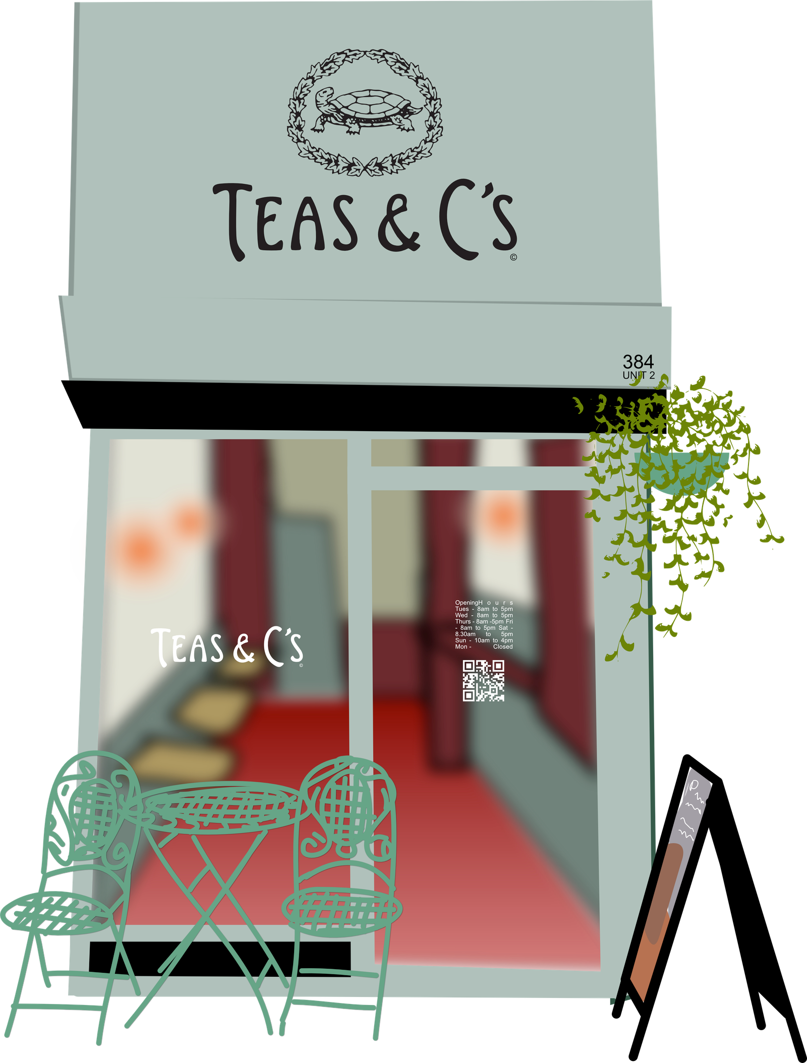 Teas & C's Shop Front Illustration
